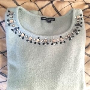 Cable and Gauge Bejeweled Sweater